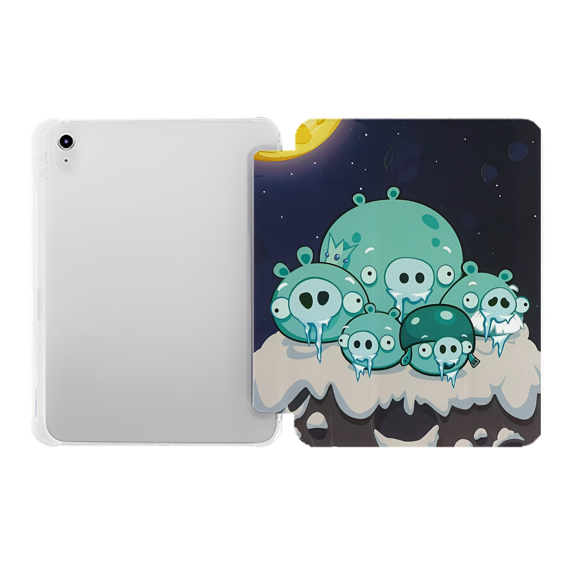 （画像用） Angry Birds アングリーバード IPad ケース ペン収納付き 三つ折りスタンド PUレザー×シリコン 対応機種9.5/10.5/10.9インチ